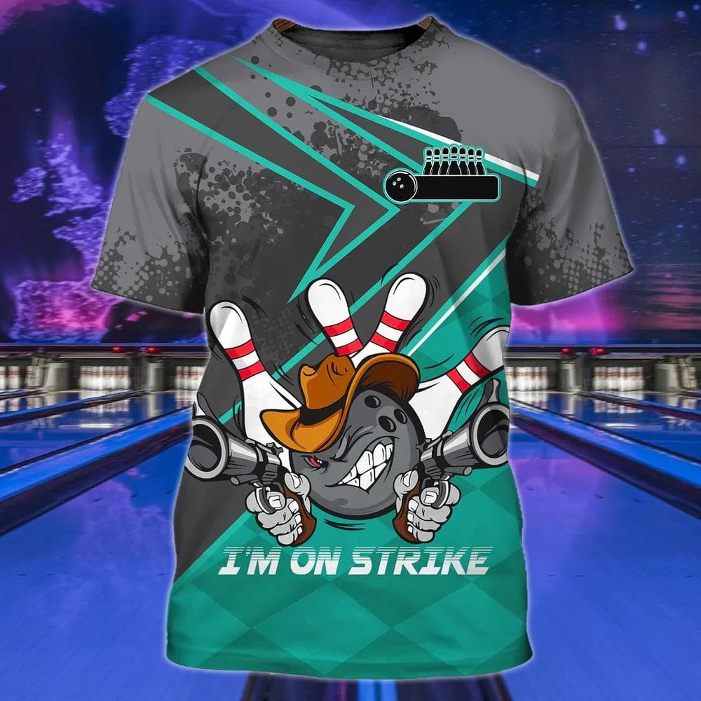 Bowling T-shirt för män Sommar kortärmad tröja med o-ringad 3D-utskrift Gata rolig topp Stor unisexkläder T-shirt Camisa cm