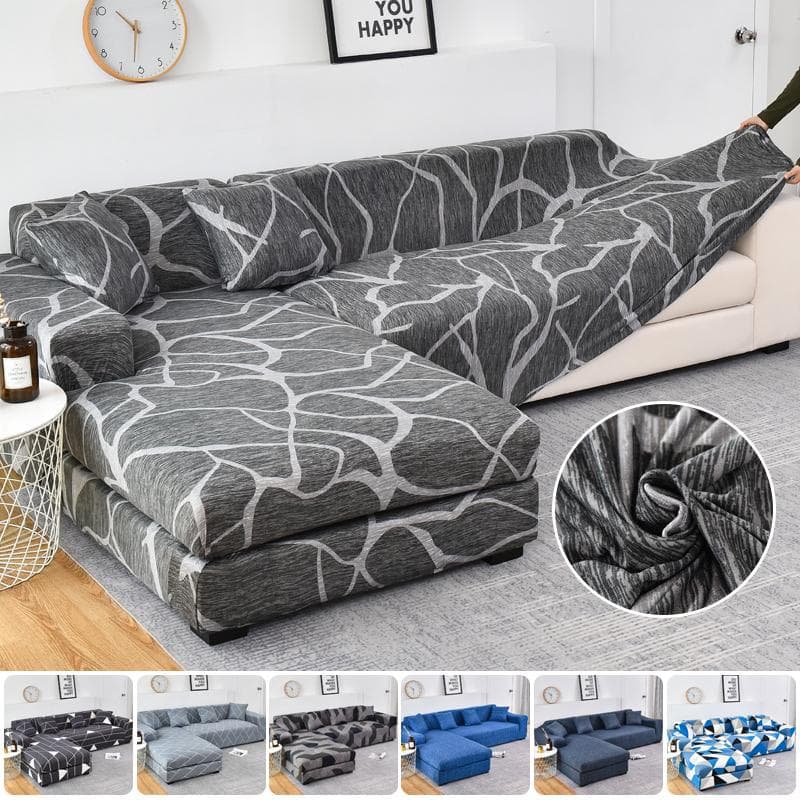 Stretch Sofföverdrag Halkfritt Elastiskt Sofföverdrag För Vardagsrum L-Format Modulsoffa Överdrag 2 St Halkfria Sofföverdrag
