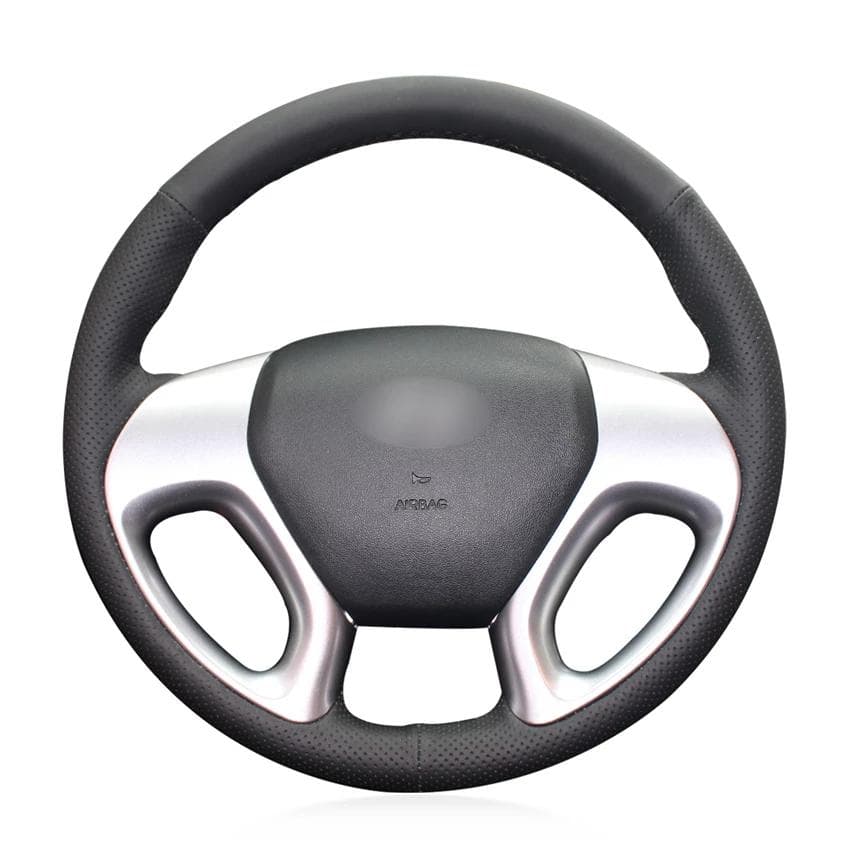 Svart Konstläder Halkfritt Mjukt Bilrattöverdrag för Hyundai ix35 2010-2016 Tucson 2 2010 2011 2012 2013 2014 2015 blå