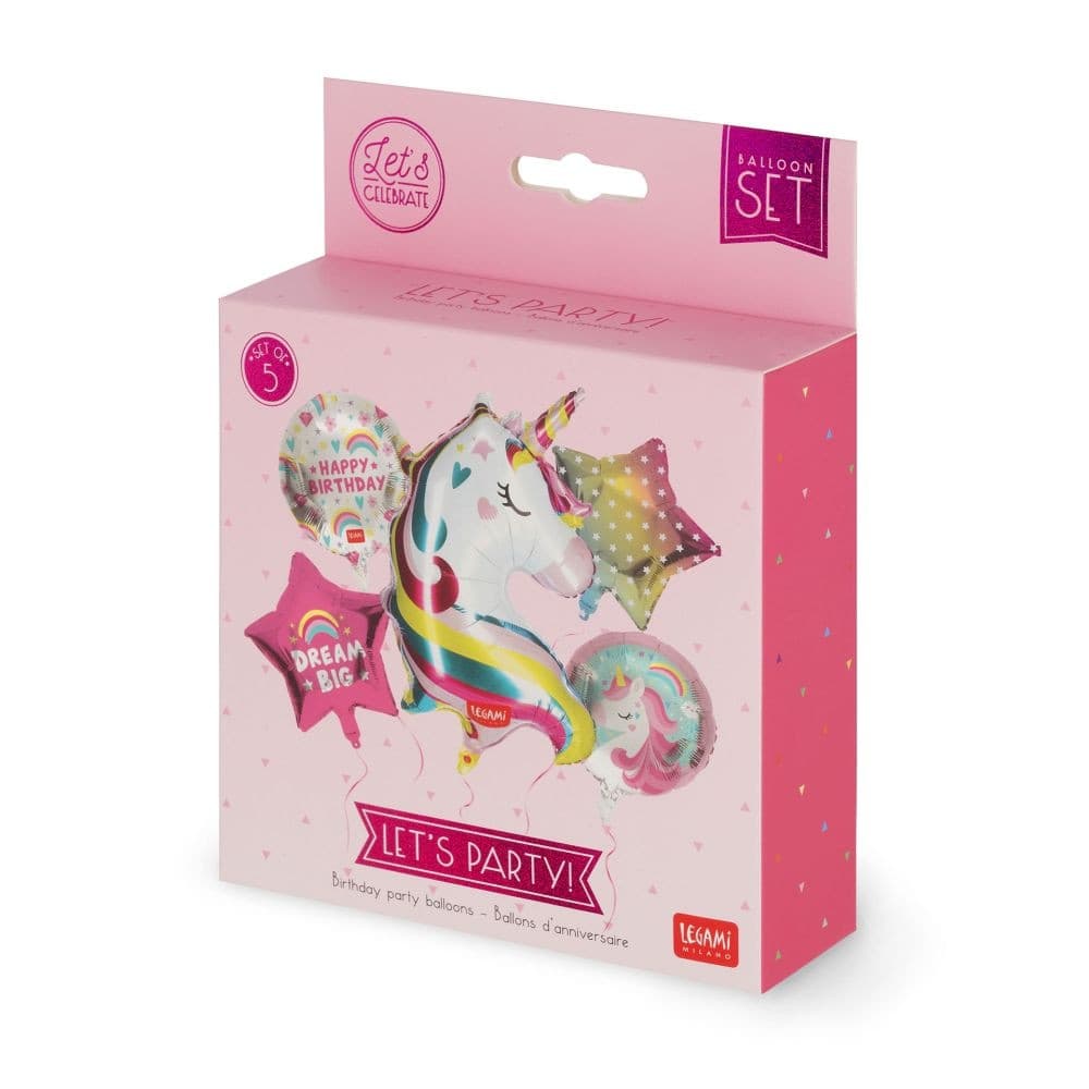 Let's Party! 5 Födelsedagsballonger Unicorn - Leksaksaffären -  Leksaksaffären