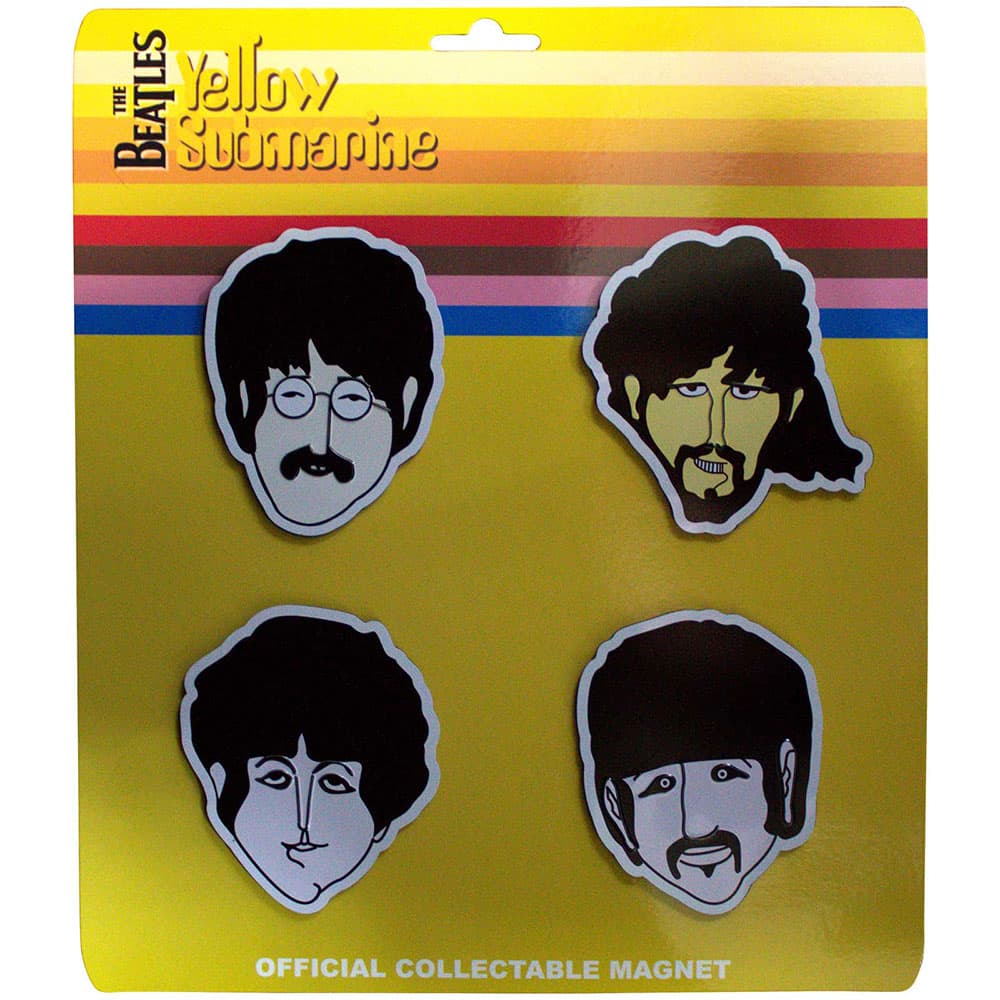 The Beatles: Epoxy Magnet Set/Yellow Submarine Heads Embossed