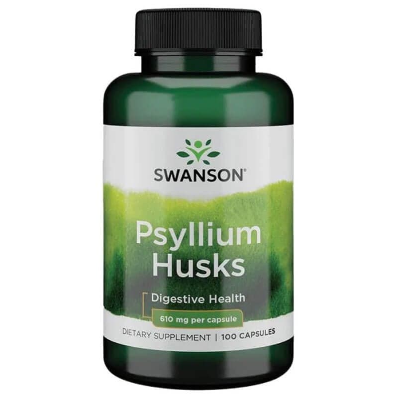 Swanson - Psylliumfröskal, 610 mg, 100 kapslar