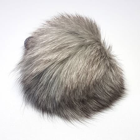 Pompong - Äkte kaninhår pompong - Grå 90 mm