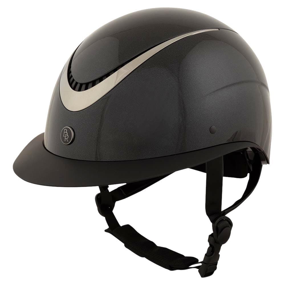 BR Ridhjälm Theta Plus Glossy Bred Solskärm - Svart - 58-60 cm