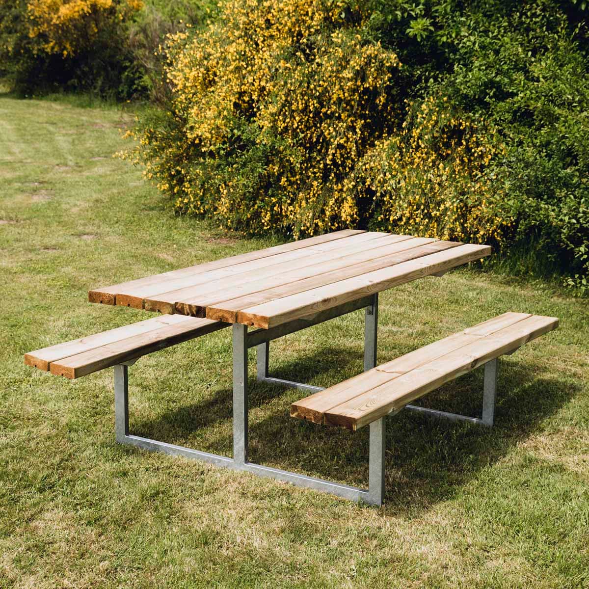 Picknickbord "YDUN" tryckimpregnerad och galv. ram utan rygg 175 x 140 cm Hortus view 2