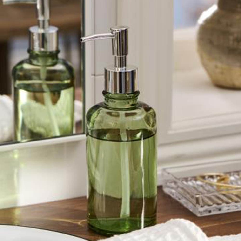 Tvåldispenser i grönt glas view 2