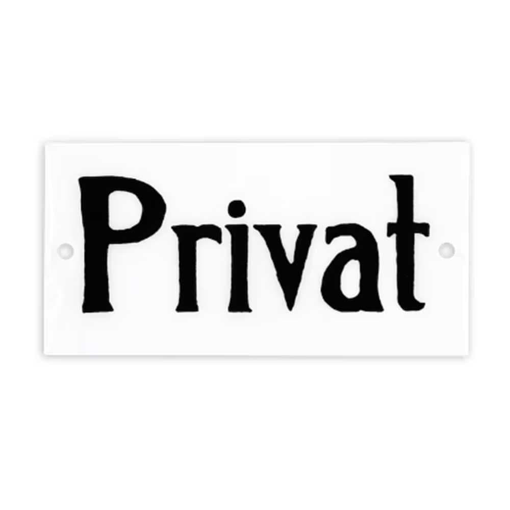 Skylt PRIVAT 9 x 4,5 cm