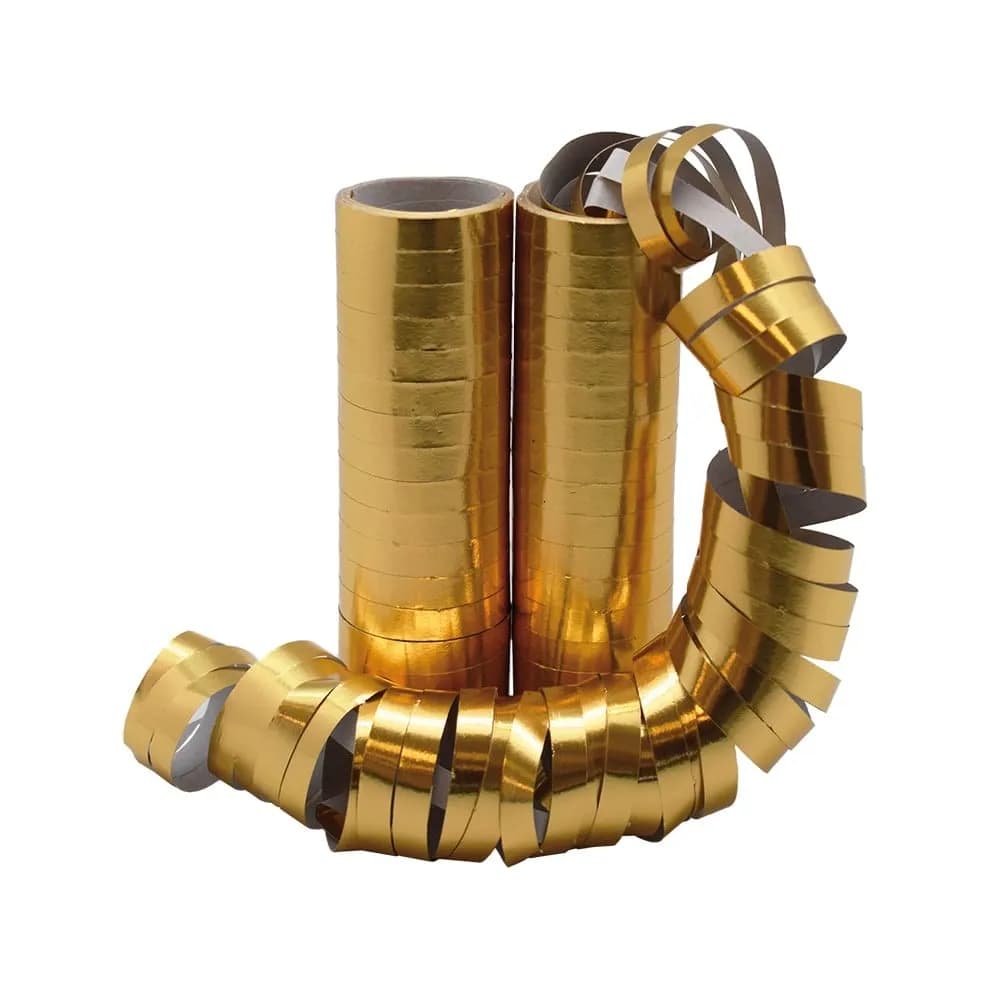 Serpentiner i Guld 4 m 2-pack