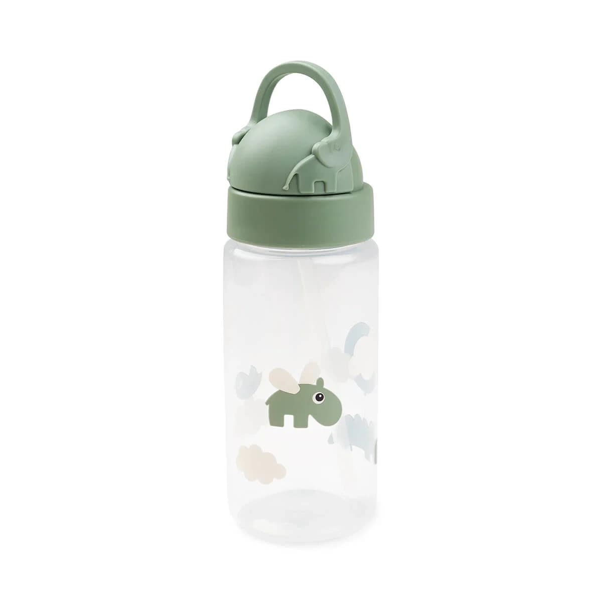 Done by Deer Straw Bottle Happy Clouds Green