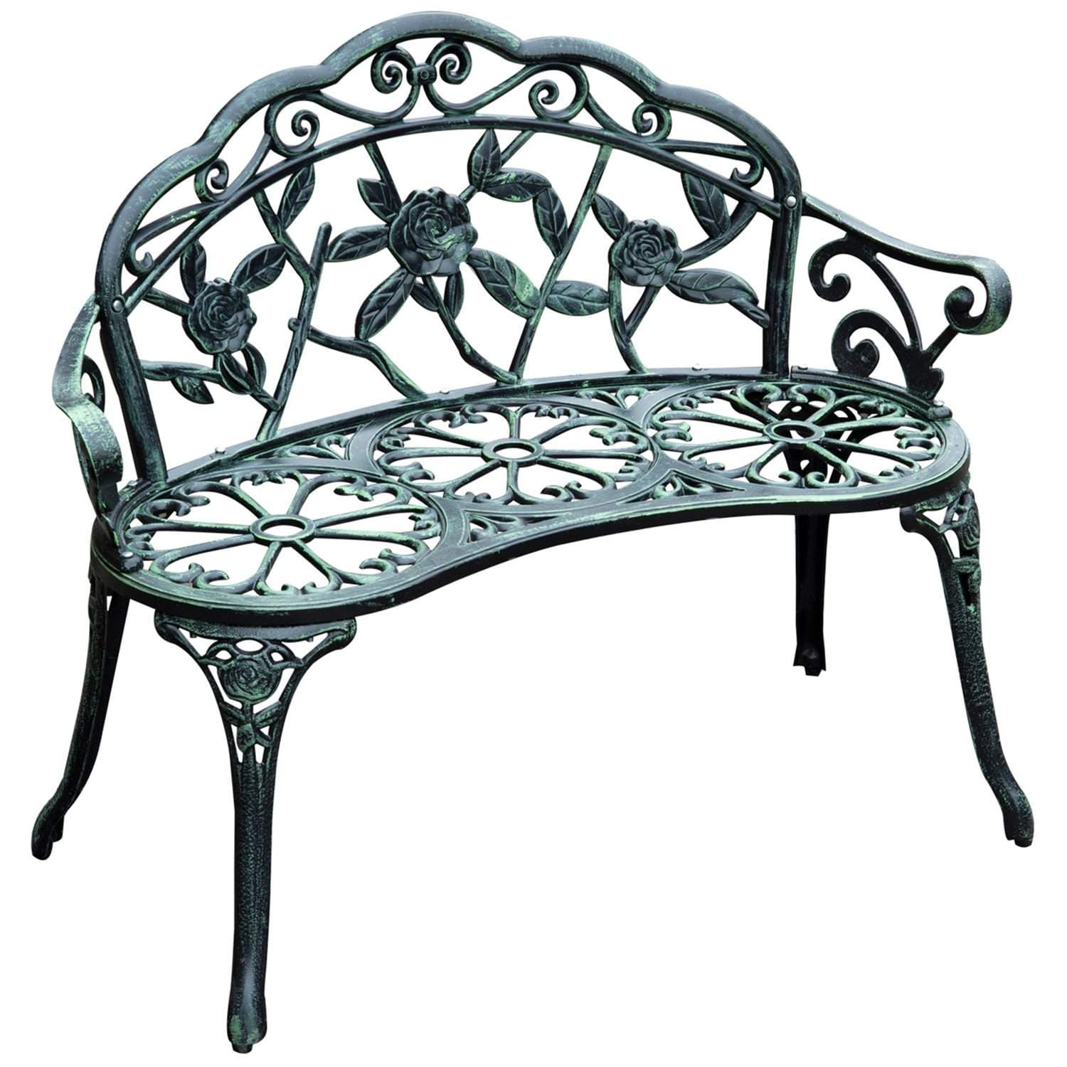 2-Sits Trädgårdsbänk i Metall 100x54x78 cm