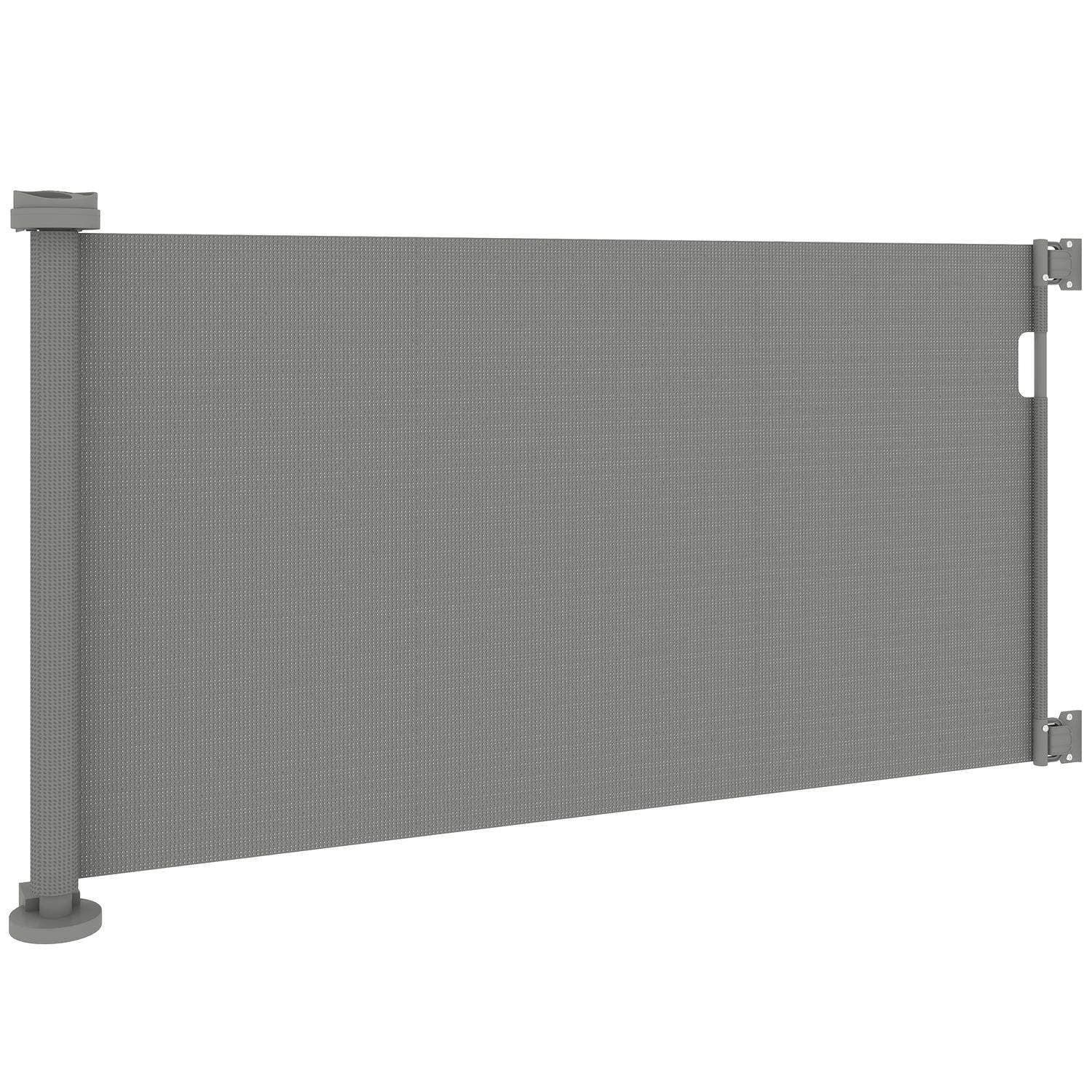 Trappgrind utdragbar 0-136cm 87 cm hög dörrgrind för husdjur 142 x 10 x 87 cm grå