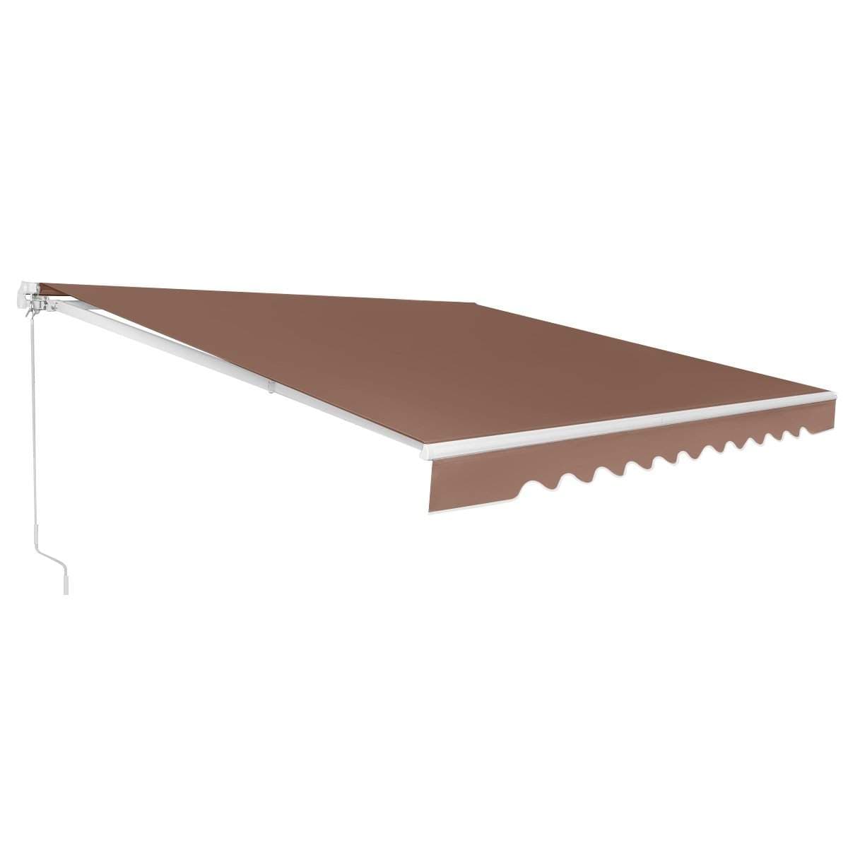 Utfällbar uteplatsmarkis – aluminium, 3,6 m x 3 m, brun