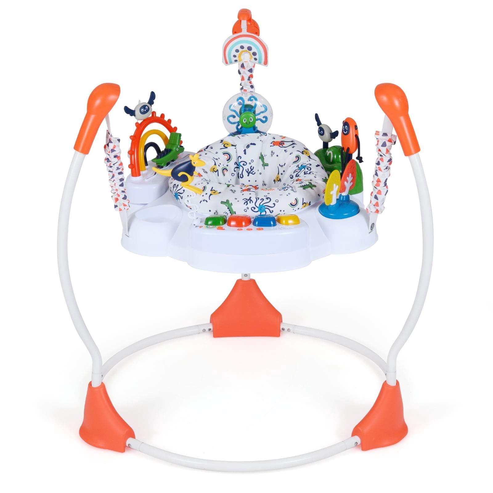 Babyaktivitetscenter med 6 leksaker, lampor och musik – Orange