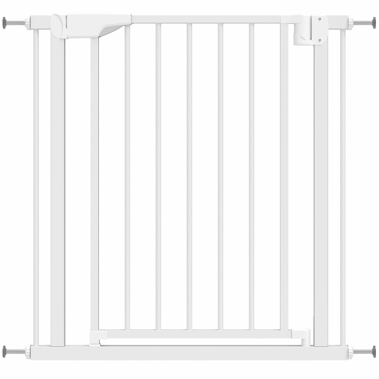 Barnsäkerhetsgrind – Ingen borrning, Automatisk stängning, 76-82 cm, Vit