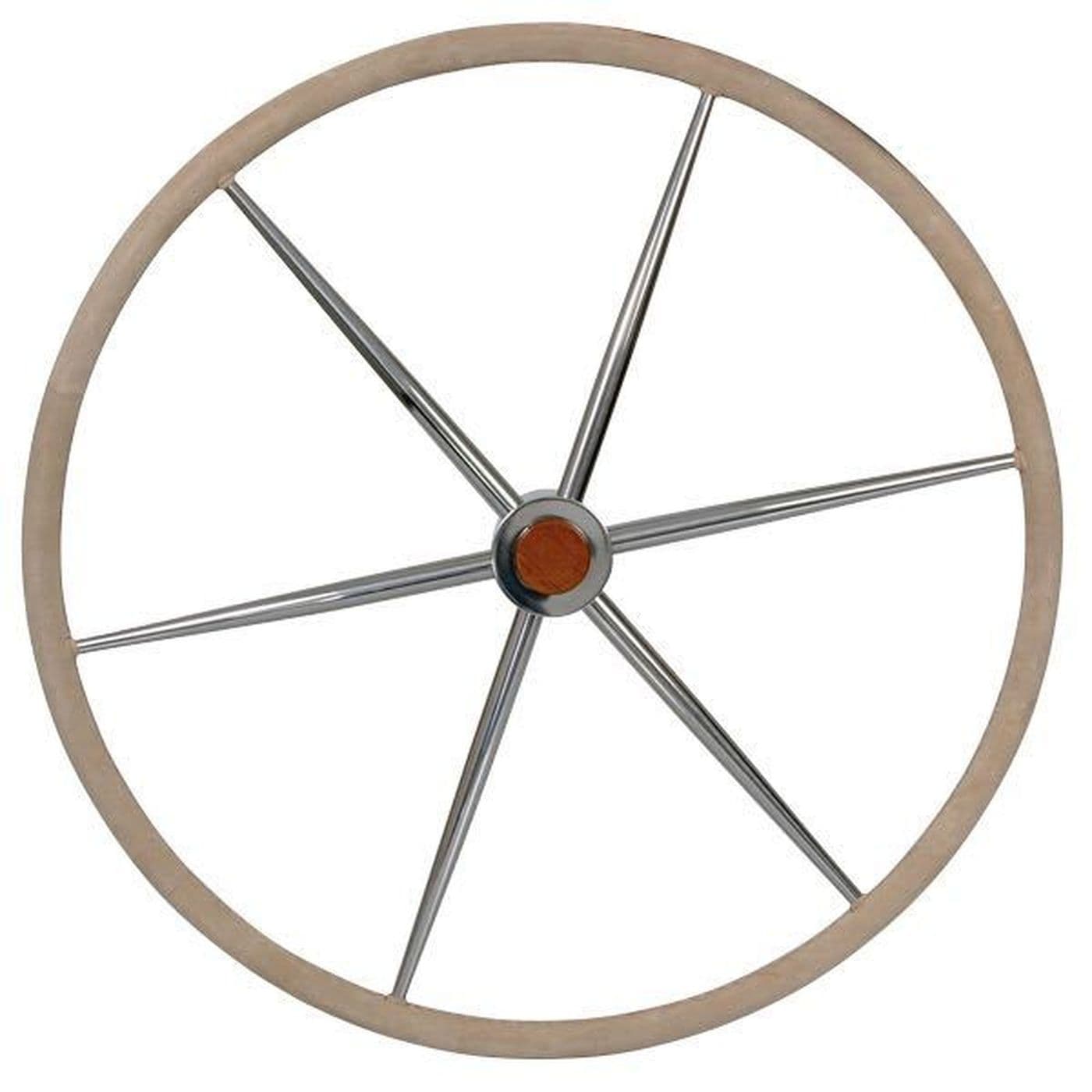 Båtratt Rostfri Stål med Mockagrepp inkl. Standard 3/4'' Nav, Ø:700mm