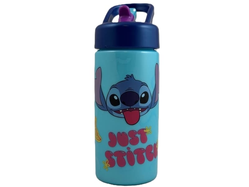 STITCH Vattenflaska med sugrör, 410ml