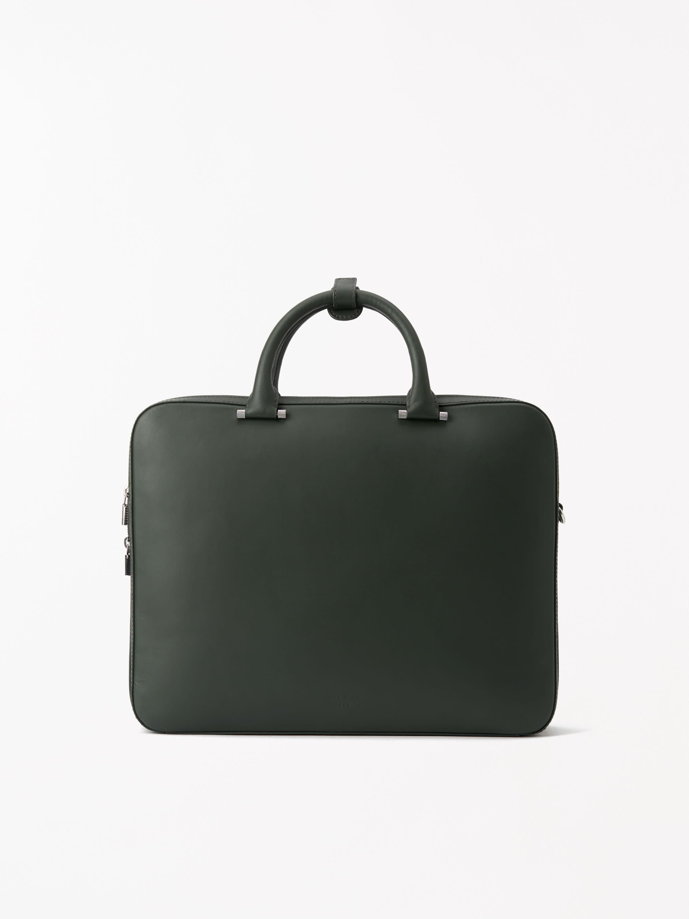 Tiger of Sweden Valise Stor Läderportfölj för Män, Bright Olive